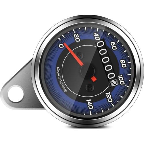 1pc 140 km/h Motorcycle Odometer Speedometer with indication needle metal shell Universal fit for most motorcycles of DC 12V