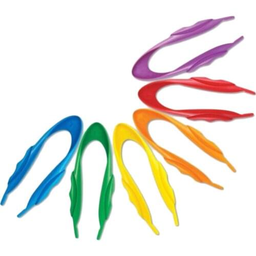 1 PCS Plastic Materials Tweezers Kindergarten Educational Toy Experiments Tools Color Random