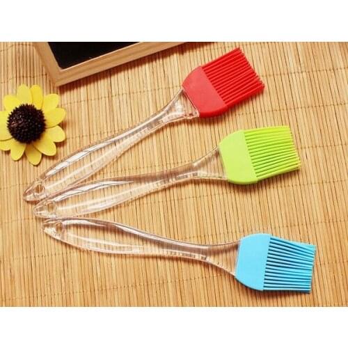 100pcs/lot, 22g, 17.5cm Grill Oil Brushes Tool Heat Resisting Silicone Basting Oil Brush Barbecue Cooking BBQ Tools DIY