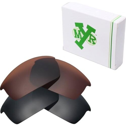 2 Pairs Mryok POLARIZED Replacement Lenses for Oakley Bottlecap Sunglasses Stealth Black & Bronze Brown