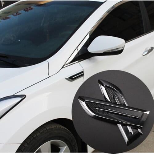 3D Sticker Car Hood Chrome Grille Shark Gill Simulation Air Flow Vent Auto Decoration Stickers for Ford Focus Fusion Escort Kuga