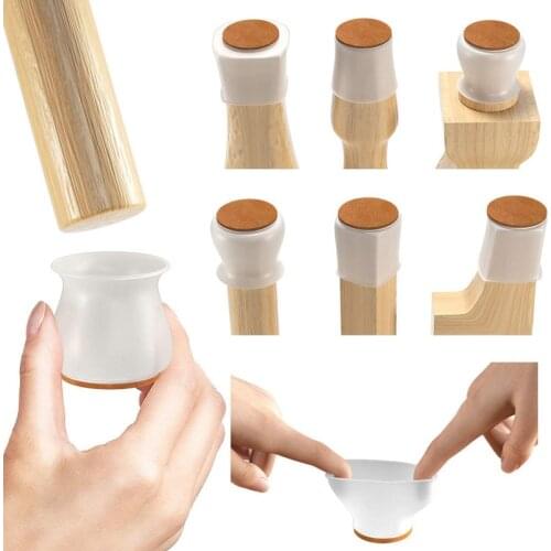 4/8pcs Silicone Chair Caps Table Foot Pads for Round Bottom Non-Slip Furniture Covers Socks Floor Protectors Anti-slip Foot Pad