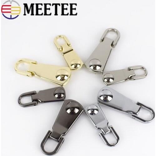 5pcs Meetee Fashion 3# 5# Metal Zipper Pullers Jacket Coat Zip Repair Kits Zippers Pull For Zips Sliders DIY Sewing Crafts