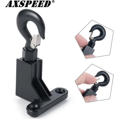 AXSPEED RC Truck Tow Hook Set for 1/10 RC Crawler Axial SCX10 SCX10 II 90046 Metal Trailer RC Winch Hook RC Car Truck Parts