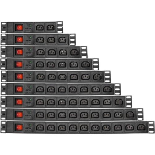 Power Distribution Unit Power Strip 3500W 2-12 Ways IEC C13 Socket Surge Protection+Switch 3Meters Extension Cord