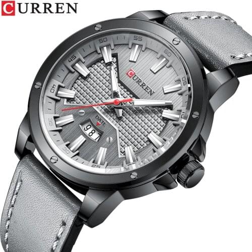 CURREN Men Watches Top Luxury Brand Fashion Sports Watch Men Waterproof Analog Quartz Date Leather Wristwatch Male Clock Box