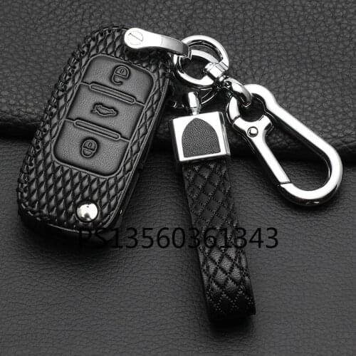 Suitable for Skoda Octavia Superb Rapid Fabia Karoq Kamiq car key cover leather shell buckle