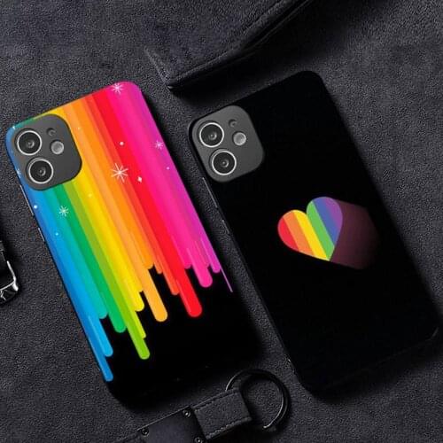 Rainbow art color painting Phone Case for iPhone 12 11 mini pro XS MAX XR 8 7 6 6S Plus X 5S SE 2020