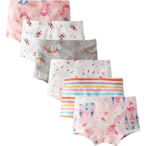 Kids Series Baby Underwear Little Girls' Shorts Panties Boyshort Briefs Soft 100% Cotton Boxer Toddler Undies (Pack of 6)