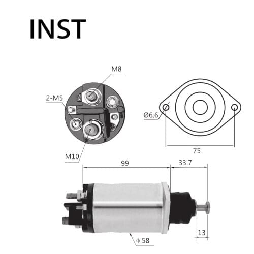ELECTROMAGNETIC SWTICH SOLENOID FOR 12V 2.5KW 10457232 807