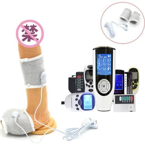 Electro Shock Conductive Fibers Penis Sleeve Penis Rings Cock Rings Electric Massage Penis Medical Themed Penis Ring Sex Toy
