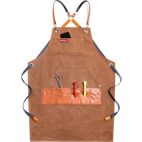 Apron Korean Cowboy Chinese Restaurant Barista Milk Tea Shop Male and Female Barber Work Clothes Painting Custom Printed Logo