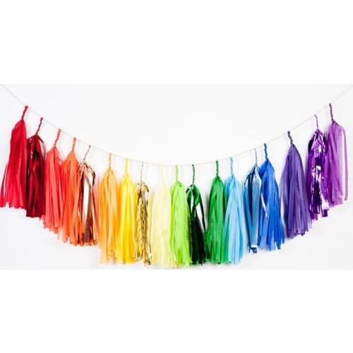 5 sheets/lot Tissue Paper Tassels DIY Garland Multi-use for Wedding Baby Shower Decoration Birthday Party Unicorn Party Supplies