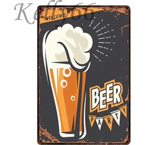 [ Kelly66 ] BEER PARTY Vintage Metal Painting Poster Home Decor Pub Wall Art Festival Tin Sign 20*30 CM Size y-1392