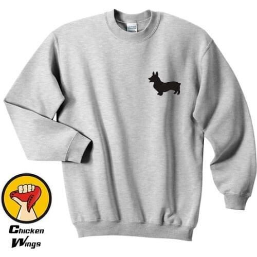 Corgi Sweatshirt Corgi Sweatshirt Dog Sweatshirt Welsh Corgi Shirts Pocket Dog Lover Pet Grey -D156