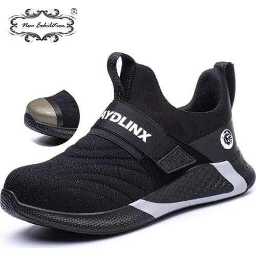 New Exhibition Summer Breathable Work Sneakers Safety Men Shoes Construction Indestructible Steel Toe Work Safety Fashion Boots