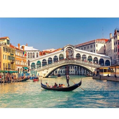 Round Diamond Painting Water City Venice Diamond Mosaic Scenery Cross Stitch Diamond Embroidery 5D DIY Full Square Home Decor