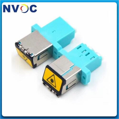 LC-LC SM MM Duplex Shutter Cover Zirconia Ceramic Fiber Adapter Coupler LC OM1 OM2 OM3 OM4 Metal Dust Cap Shutter Fiber Optic Ad