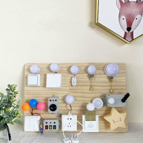 Busy Board Materials Light Plug Socket Electrical Switch Education Montessori Interactive DIY Activity Board Accessories Toys