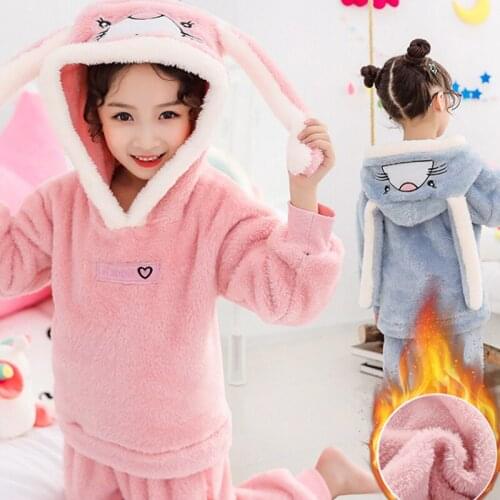 Autumn Winter Kids Sleepwear Hoodies Pajama Robe Warm Bathrobe For Boys Girls Teenagers Soft Bathrobe Pajamas Children Clothing