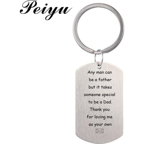 Personalized Keychain for Dad Stainless Steel Engraved Message Dog Tag Heart Round Keychain Love Keyring Fathers Day Gift