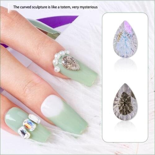 Pipatian Rhinestone Stickers Nail Accessories High Quality Gems Stone K9 Crystal Shiny Strass Teardrop Gemstone Nail Tips