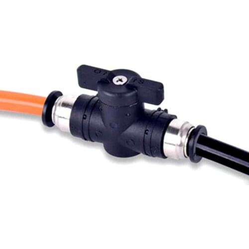 Pneumatic joint valve switch PU trachea quick joint hand valve buc8-4/6/10/12mm manual ball current-limiting hand rotary valve