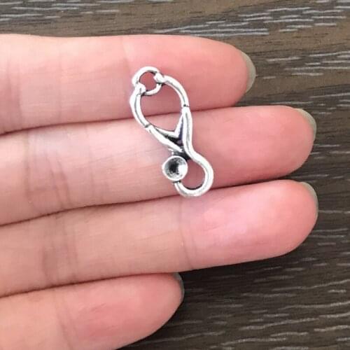 20PCS DIY Jewelry Making Stethoscope Charms Zinc Alloy Pendant Charm for Bracelets Necklaces Earrings Zipper Pulls Bookmarks