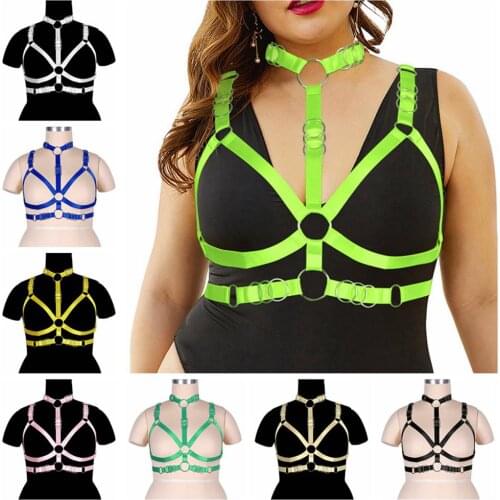 Harness Cage Strap Bdsm Sexy Plus Size Hollow Erotic Lingerie Goth Leg Garter Belt Stockings Plump Women Body Bondage Chest