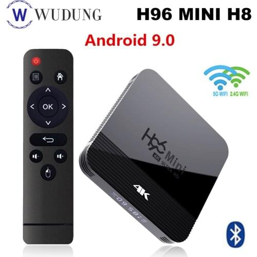 H96 Mini Smart TV Box Android 9.0 H8 RK3228A 4K HD Set Top Box 2.4G&5G Dual Wifi BT4.0 Boxes no app include