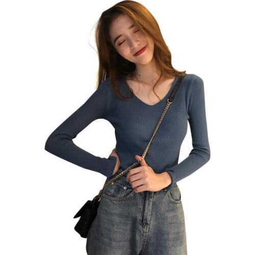 Refurmi Women's V-Neck Pullovers