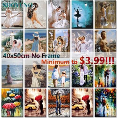 SDOYUNO 40x50cm Figure Oil Painitng On Canvas DIY Digital Frameless Painting By Numbers For Adults Home Decor Unique Gift