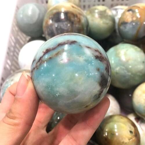 Natural Amazonite Sphere Quartz Crystal Ball Reiki Healing Mineral Home Decoration