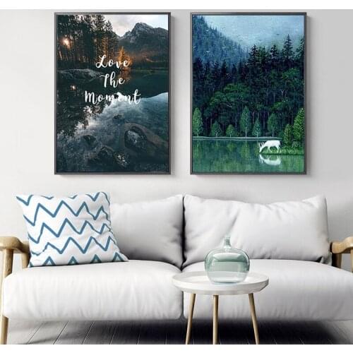 Nordic Natural Scenery Landscape Life Quote Canvas Paintings Wall Art Posters Print Pictures for Living Room Home Decor