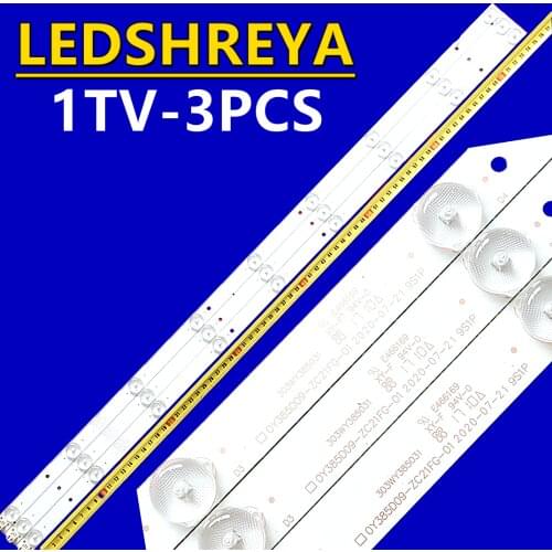 1kit=3pcs LED Backlight strip 9 Lamps For Philco Ph39n86dsgw Ph39n86 OY385D09-ZC21FG-01 0Y385D09-ZC21FG-01 303WY385031 LE39D80