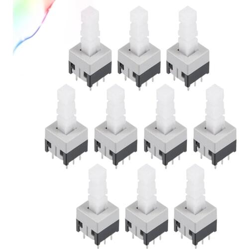 8.5x8.5x22mm PCB DIP Tact Tactile Push Button Switch Latching 6 Pin 10PCS