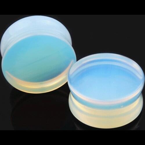 Ear Expander Ear Piercing 1 Pair of Opalite Stone Ear Plugs and Tunnels Gauges Expander Body Piercing Jewelry Natural Earrings