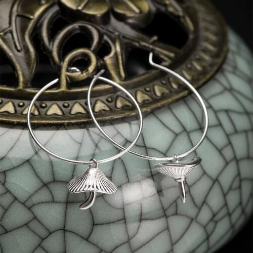 VLA 925 Sterling Silver Creative Simplicity Three-Dimensional Mushroom Earrings Women Fashion Exaggeration Plant Earrings Custom