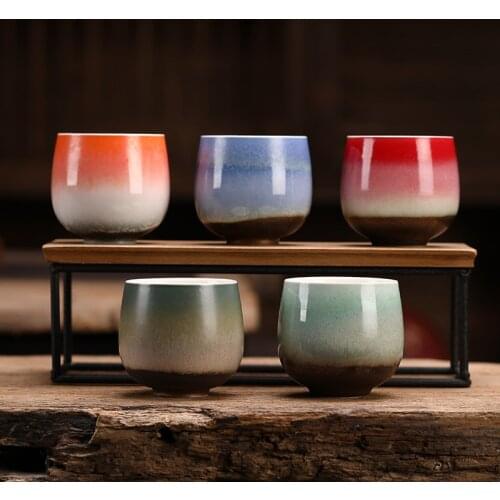1pcs/3pcs Kiln Change China Ceramic Tea Cup Porcelain Kung Fu Cups set Pottery Drinkware Tableware Mugs Water Mug Wholesale