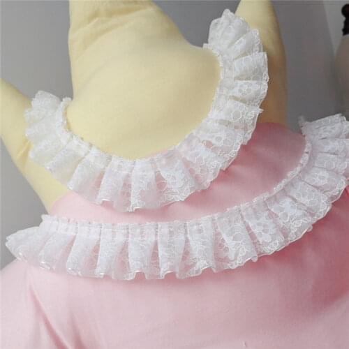 1Yards Pleated Tulle Lace Trim 4cm White Black Lace Fabric DIY Sewing Guipure Craft Supplies Webbing Laces Ribbon dentelle K17