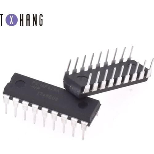 2pcs PIC16F628A-I/P PIC16F628A PIC16F628 DIP Flash-Based, 8-Bit CMOS Microcontrollers with nanoWatt Technology