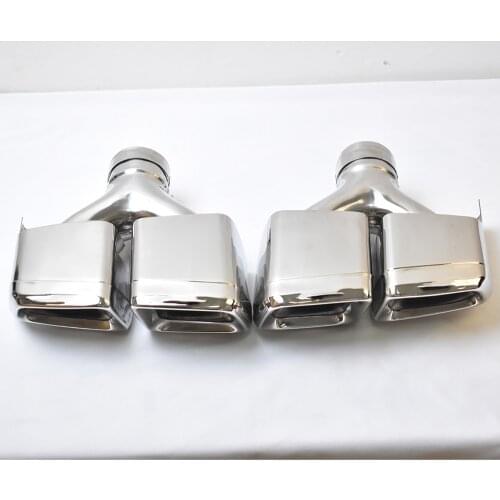 2Pcs Stainless Steel Material Welding Type Exhaust Pipe Muffler Exhaust Tip For Mercede-s-Benz E63 W212 W204