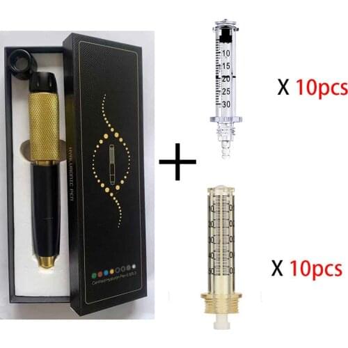 2in 1 Hyaluron Pen with 3 Levels Ajdust Pressure Hyaluronic Acid Pen for Anti Wrinkle Lip Lifting Meso Gun Beauty Device