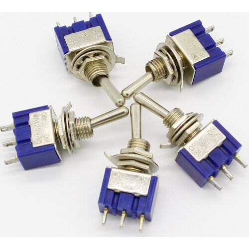 5pcs/lot Mini MTS-102 3-Pin G107 SPDT ON-ON 6A 125V 3A250VAC Toggle Switches Good Quality Free Shipping