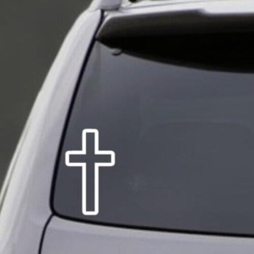 50 pieces/lot ) Wholesale Car Sticker Decoration Vinyl Decal CROSS VINYL DECAL CAR WINDOW LAPTOP BUMPER JESUS STICKER