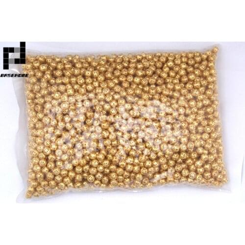 BASEHOME 50pcs/lot 4/6/8/10/12/14/16mm Round Ball Loose Spacer Charms Beads for Bracelet Necklace DIY Making Accessories