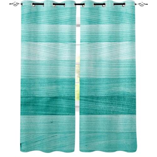 Turquoise Wooden Board Curtain For Kitchen Living Room Bedroom Curtains Home Decoration Window Treatments Drapes