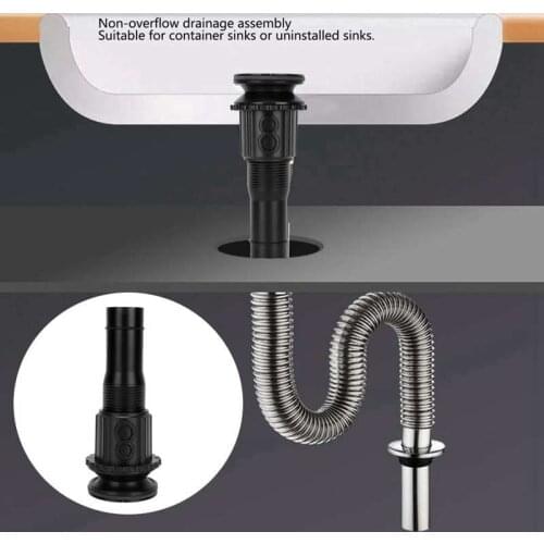 Black Wash Basin Drain Filter Stainless Steel Sink Waste Stopper Drain Device for Home Bathroom Kitchen Faucet Accessories