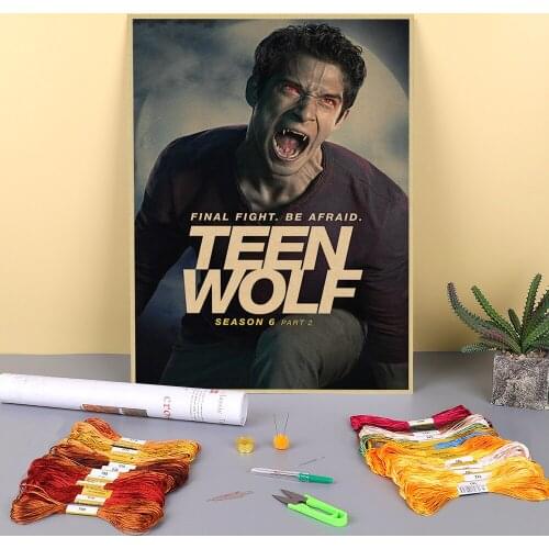 Wolf Animal Printed Canvas 11CT Cross-Stitch Embroidery Kit DMC Threads Handiwork Handicraft Knitting Sewing Room Decor Sales