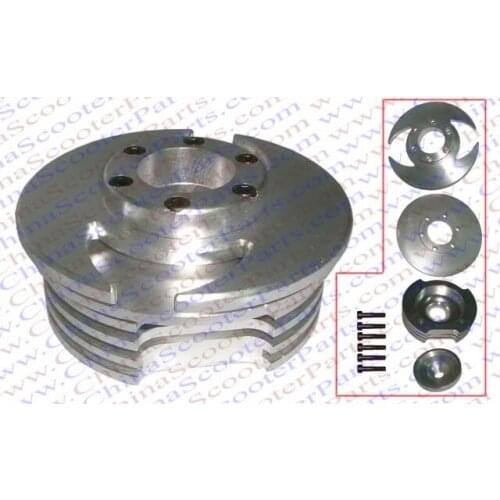 HP 44MM CNC Cylinder Head 47CC 49CC Mini Quad ATV Dirt Pit Bike Parts Silver